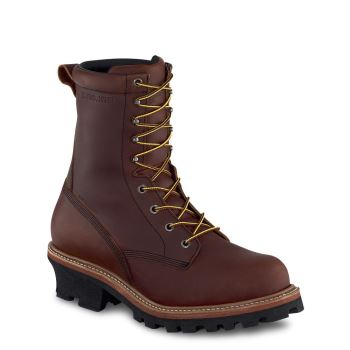 Red Wing LoggerMax 9-inch Insulated Waterproof Soft Toe Logger Mens Work Boots Dark Brown - Style 219
